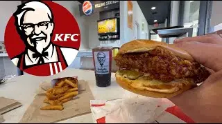 KFC Kentucky Fried Chicken Eating POV ASMR Honey BBQ Chicken Sandwich Secret Fries Pepsi Mukbang