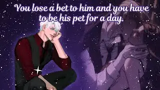 You lose a bet to him and you have to be his pet for a day