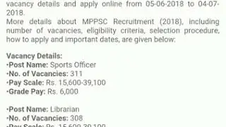 MPPSC RECRUITMENT JOB VACANCY NAUKARI BHARTI LATEST JOB ALERT