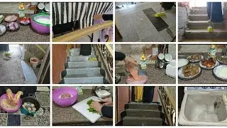 روتين تنظيف السلم فى عز البرد 💯 روتين ست بيت شاطره منظمه وقتها صح👍 وأفكار اقتصادية لفطار رمضان 🌛