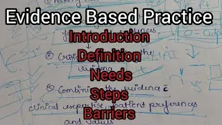 Evidence Based Practice,Definition,Needs,Steps, Barriers,B.Sc Nursing, Nursing Research