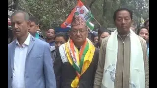 TMC / GJM (Binay-Anit) faction candidate Amar Singh Rai files nomination papers in Darjeeling