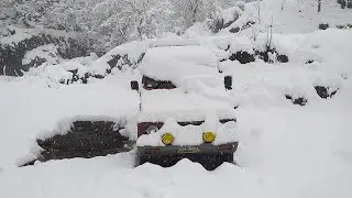 Heavy snowfall in Shangla Swat