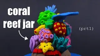 DIY colourful polymer clay coral reef jar . (PART 1)