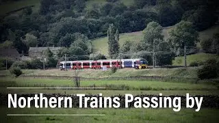 Northern Railways Class 333, 322, and 150 from a field