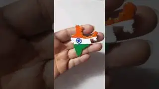 Republic day craft/DIY Tricolour badge making idea 🇮🇳🇮🇳 #shorts #claycraft