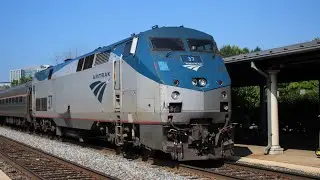 Three Amtrak and CSX Trains at Alexandria Station