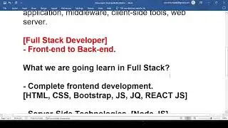 Introduction Video of Full Stack Development Learning path