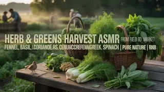 Herb & Greens Harvest ASMR 🌱 From Field to Market | Fennel, Basil, Coriander, Fenugreek, Spinach/RNB