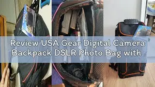 Review USA Gear Digital Camera Backpack DSLR Photo Bag with Comfort Design, Waterproof Cover, Laptop
