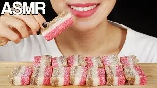 ASMR COCONUT SLICE CANDY EATING SOUNDS MUKBANG NO TALKING