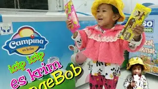 BELI ES KRIM SPONGEBOB ||CHOCO BANANA||CHOCO VANNILA||