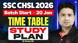 SSC CHSL 2026 | Batch Starts 20 Jan | Time Table & Study Plan | By Pawan Sir