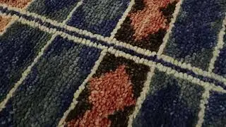 Vintage Moroccan Rug, Blue & Pink with Geometric Patterns - Rug & Kilim - 34581