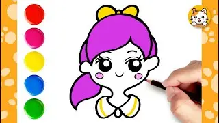 👧💕 Cute Girl Drawing Easy | Follow Along Drawing