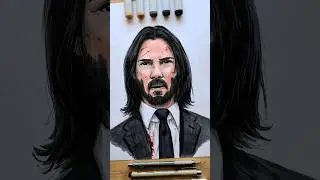 Drawing John Wick time-lapse #art #shorts #drawing