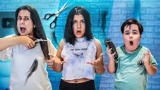 CORTEI O CABELO DA MINHA FAMÍLIA INTEIRA!!! *tentamos kkkkk*