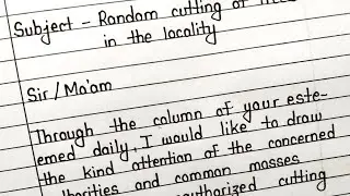 Letter to editor on cutting of trees in english for students