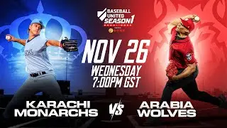 Karachi Monarchs vs Arabia Wolves Live Stream (Nov 26) | 2025 Baseball United Season One