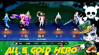 ALL 5 GOLD HERO TRY THIS GAME PLAY 👍🏻👍🏻||MAGIC CHESS GO GO #magicchessgogo