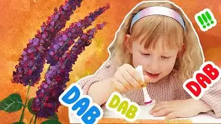 How to Paint BUTTERFLY BUSH FLOWERS | Cotton Buds & Kitchen Sponge | Homeschooling Art Ideas