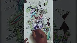 pen and ink abstract drawing by DELTA ART.#drawing #painting #viralvideo #artwork #abstractios#art.