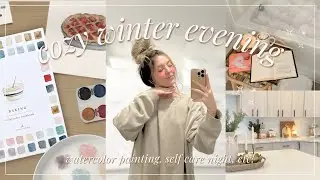 Cozy Winter Evening Routine 🧸🛁🎨 | Relaxing At Home, Creative Hobbies, + Self Care!
