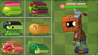 Pvz 2 Challenge - 100 Plants vs Brickhead Zombies level 18 Custom Speed - Who Will Win?