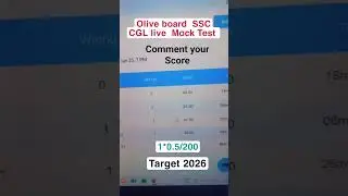 Oliveboard Live Mock Score || Ssc Cgl Tier 1 24-25 Jan 2026 Score || #ssc #ssccgl #rrbntpc #ssc2026