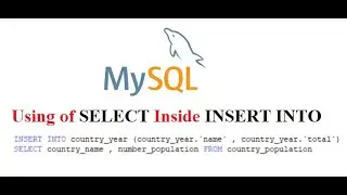 How to Use SELECT statement Inside INSERT INTO (MYSql)
