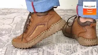 Menico Men Leather Hand Stitching Casual Sports Boots - Banggood Fashion