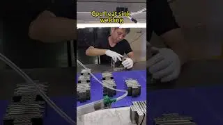 CPU cooler heat pipe heat sink welding process #cpucooler #heatsink #factory #welding #heatpipe