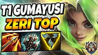 T1 Gumayusi Zeri TOP vs Gwen - Patch 12.3 Ranked Challenger Korea ✅