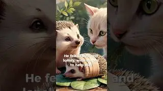 An unexpected friendship between a hedgehog and a cat. #shorts#storiesandanimals#cat