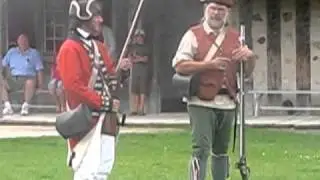 Flintlocks firing at Fort Michilimackinac Michigan