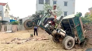 CÔNG nông chở cát , máy xúc múc cát | 70 year old man driving a sand truck | CÔNG NÔNG SIÊU KHỎE