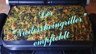 Kesselkuchen mit Blattspinat und Lachs aus der Backschale des OptiGrill+ XL