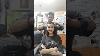 kaka adelia modeling ,sebelum di potong rambut pengen di head massage simple,kaget pas di krek enak