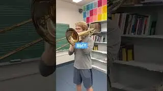 HIGH NOTE CHALLENGE!!! Who has the higher range?!? #trombone #basstrombone #music #shorts