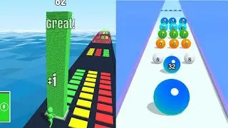 Fidget Rush, Ball Merge 2048, Layers Roll, All levels Gameplay Walkthrough