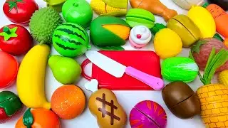 ASMR おままごとトントン 野菜やフルーツを切る カニ キウイ バナナ とうもろこし スイカ いちご じゃがいも レモン