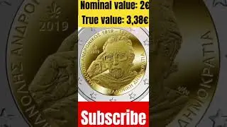 2&euro; EURO COIN GREECE, 2019 #shorts #short #catalogue #collection #coinvalue ##coin #collecting