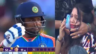 Sanju Samson hit a ball into a girl's face, Sanju Very Scared | Ind Vs Sa 4th T20 Match