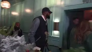 Lebron James is all smiles exiting his friend Rich Paul's 41st  birthday celebration at Olivetta