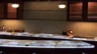 Backlit Onyx countertop illuminated with the SLABlite LED Light Panel