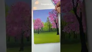 Acrylic painting tutorial/easy cherry blossom painting