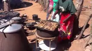 Cooking at a Zimbabwean village