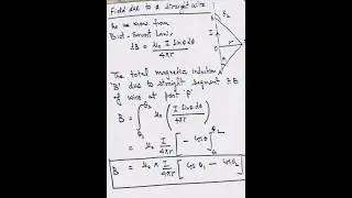 field due to a straight wire #youtubeshorts #inspirephysics #education #physics #physicsfundamentals