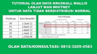 Tutorial uji Kruskall Wallis Untuk Data Tidak Berdistribusi Normal