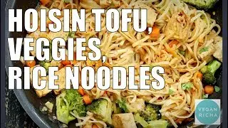 Hoisin Tofu & Brown Rice Noodles with From scratch Hoisin Sauce | Vegan Richa Recipes